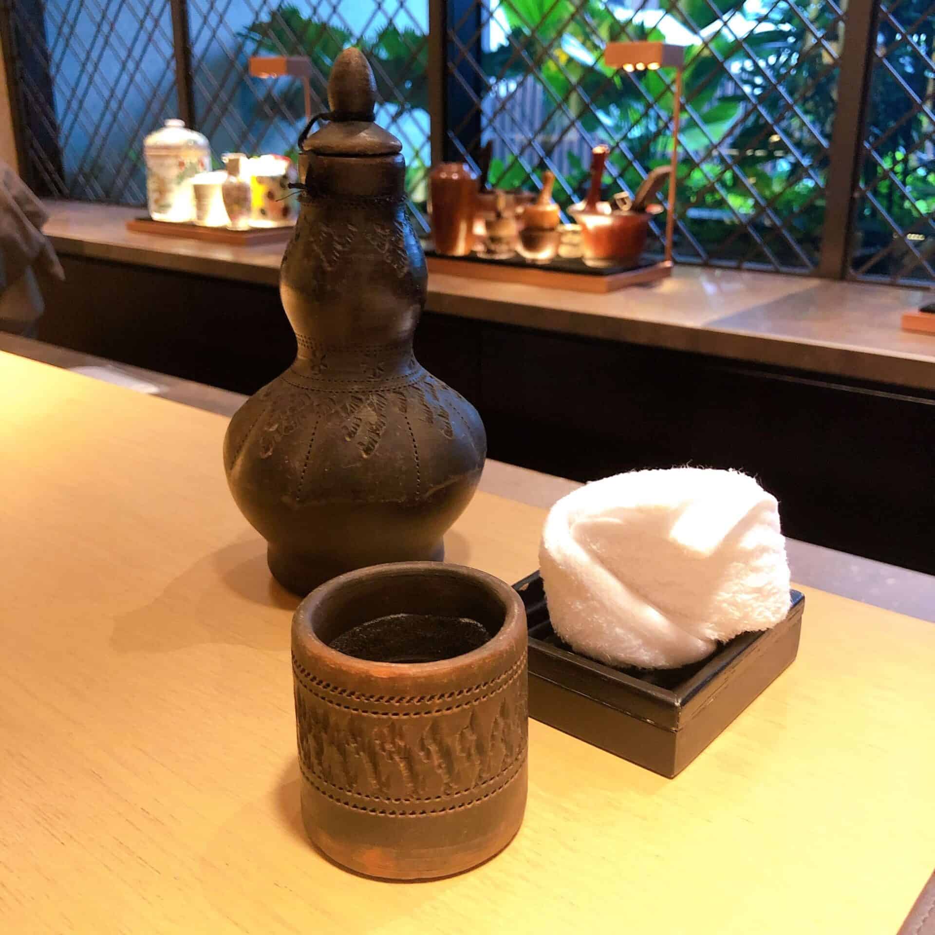 ウェルカムドリンクとおしぼり