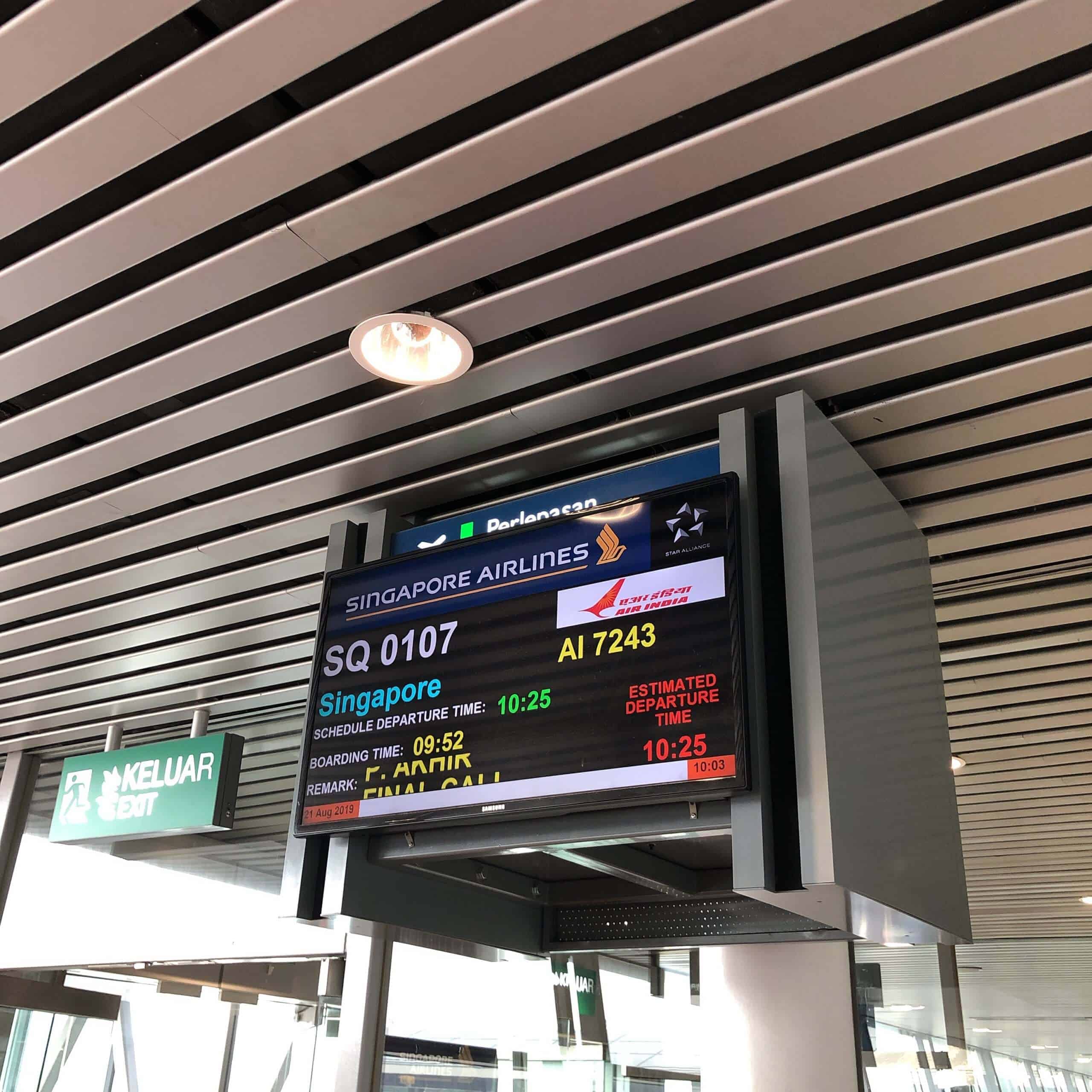 シンガポール線搭乗ゲート