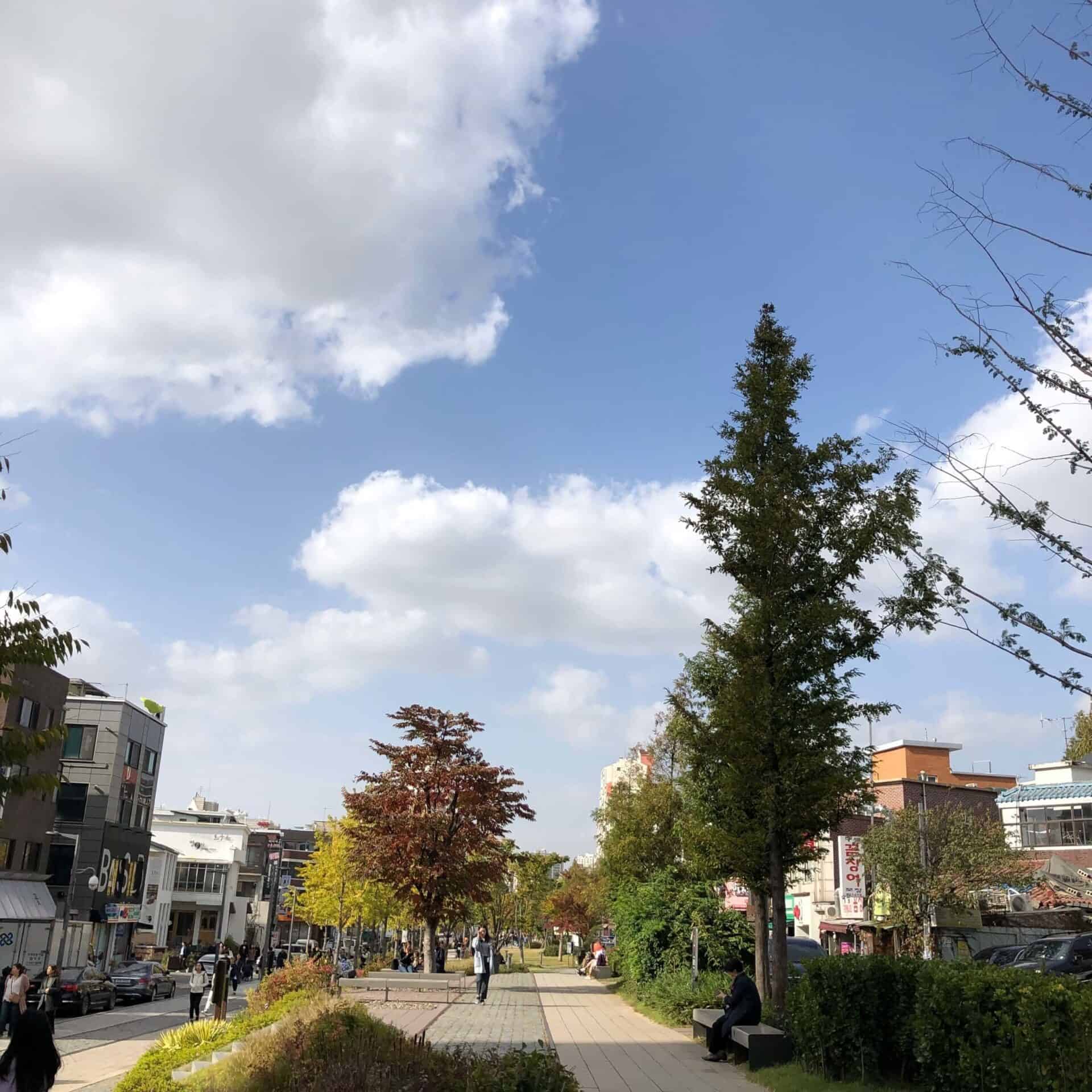 ホンデ空港鉄道付近にある公園
