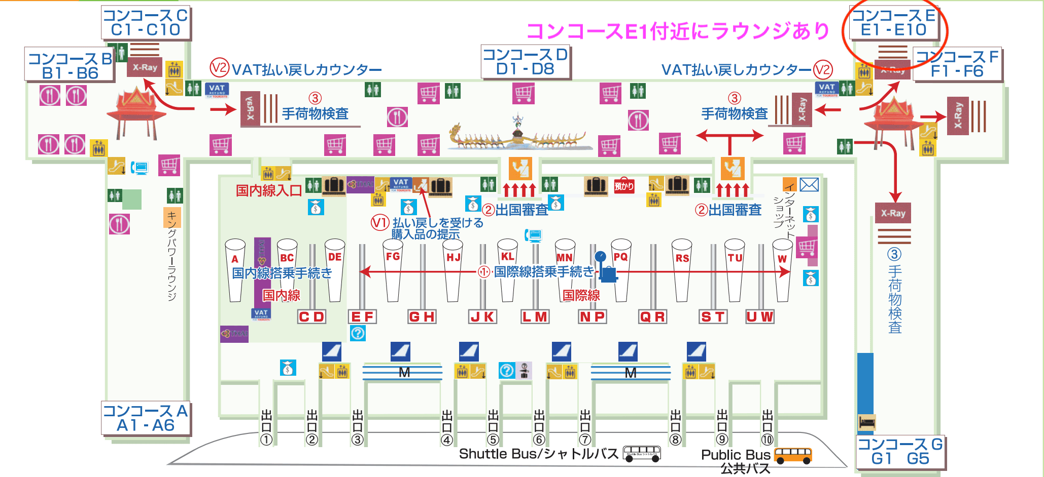 スワンナプーム国際空港全体マップ