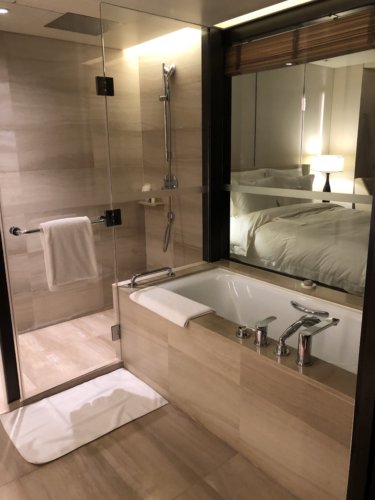 バスルームはバスタブとシャワールームが独立