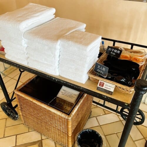 スイムキャップやゴーグルの貸し出し