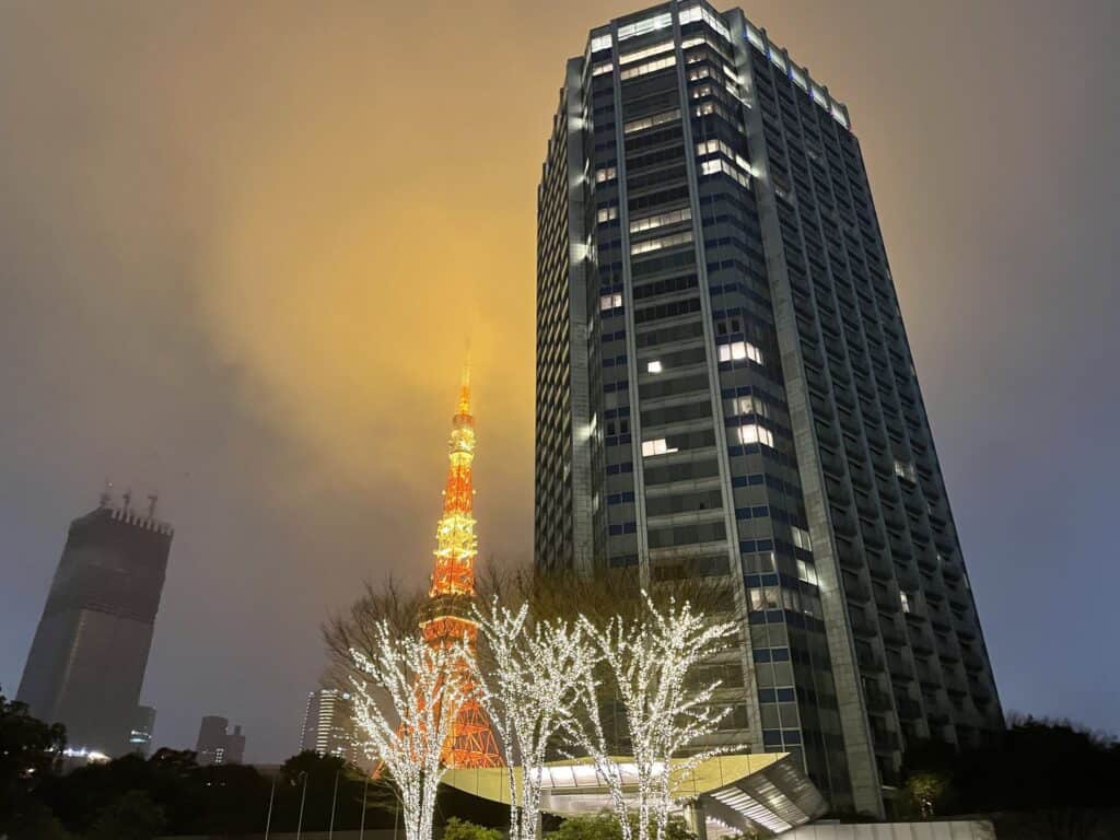 東京タワーとプリンスパークタワーの外観