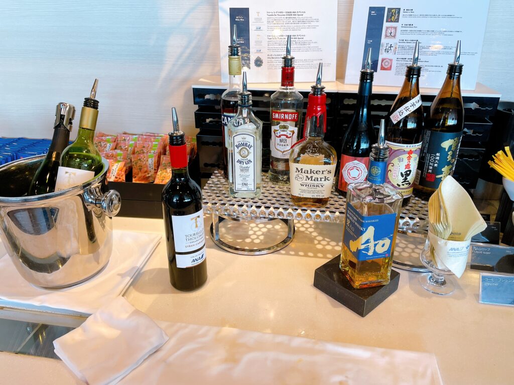 成田空港のANAラウンジで提供されているアルコール