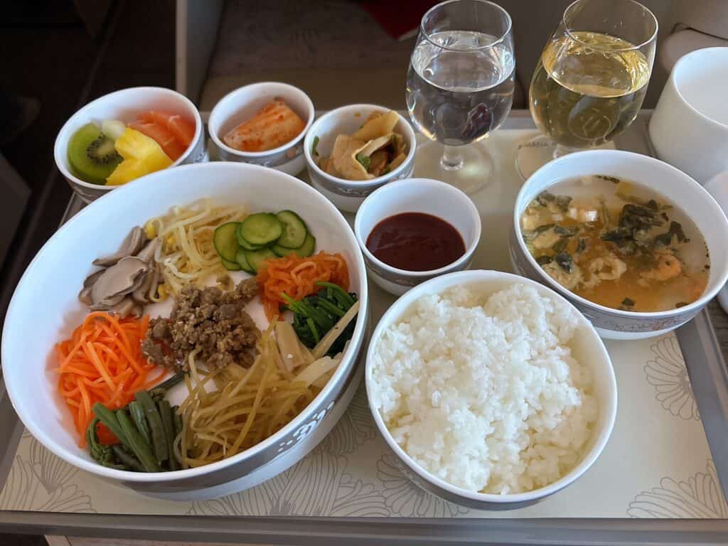 アシアナ航空のビジネスクラス機内食