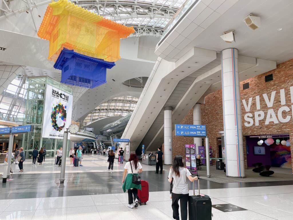 仁川空港の空港鉄道の乗り場