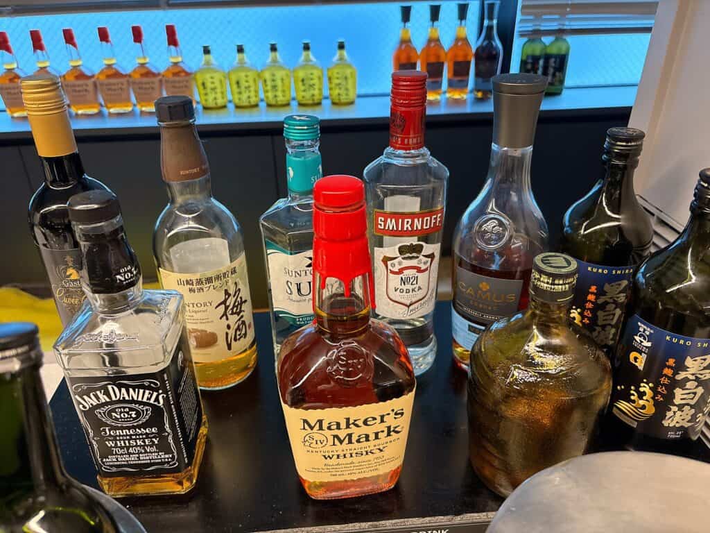 Sky Lounge Southで提供されているドリンク類