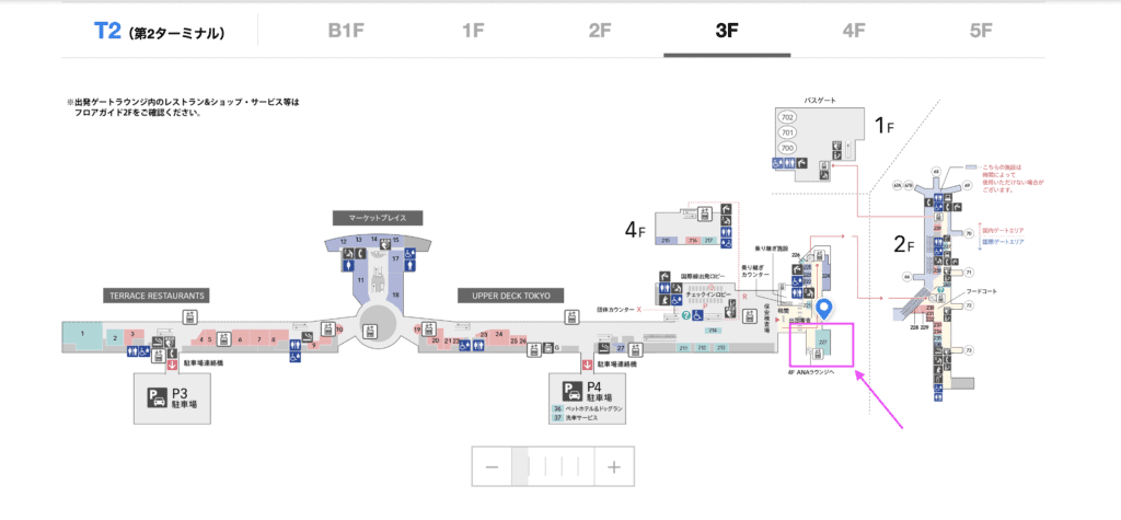 パワーラウンジプレミアムの位置を示した地図