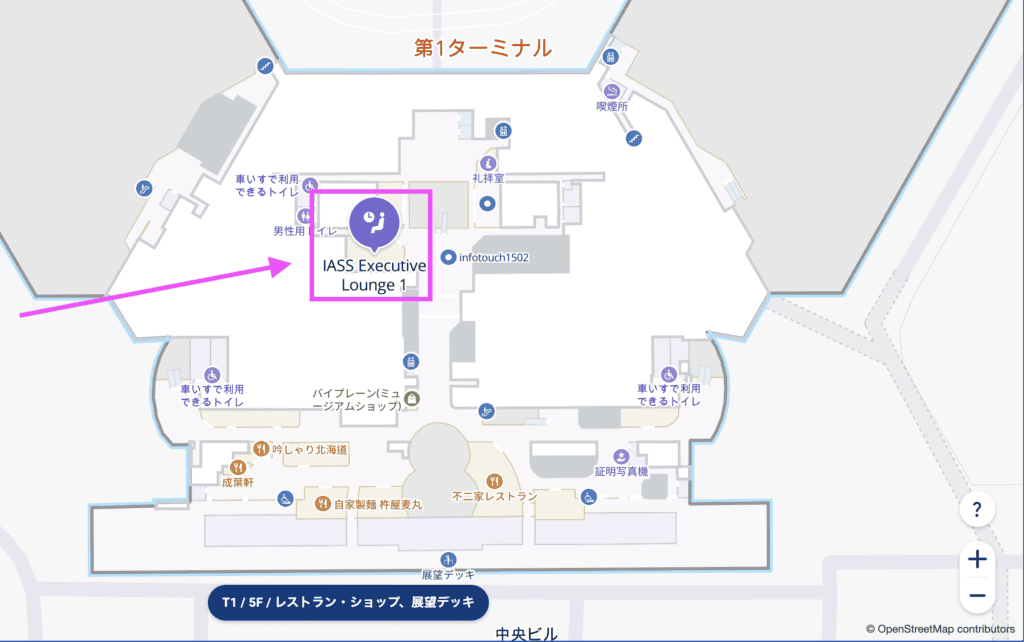IASS Executive Lounge 1の場所を示した地図