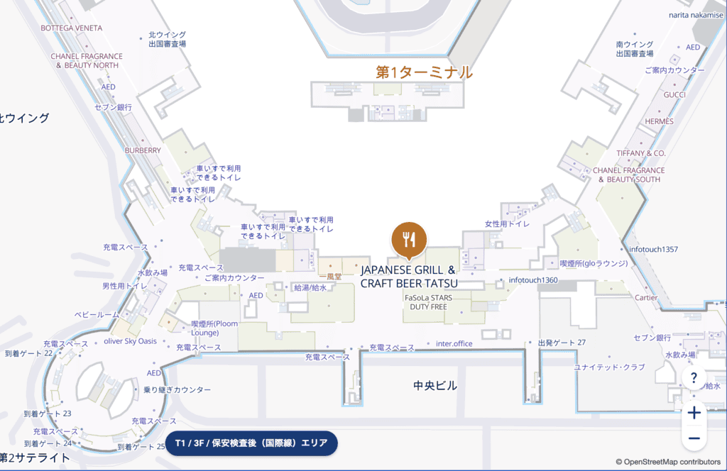 Japanese Grill & Craft Beer TATSUの場所を示したマップ