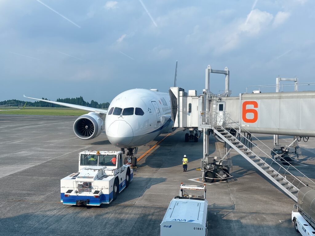 鹿児島空港で撮影したANA機材