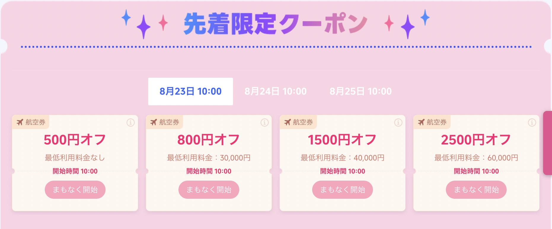 先着クーポン