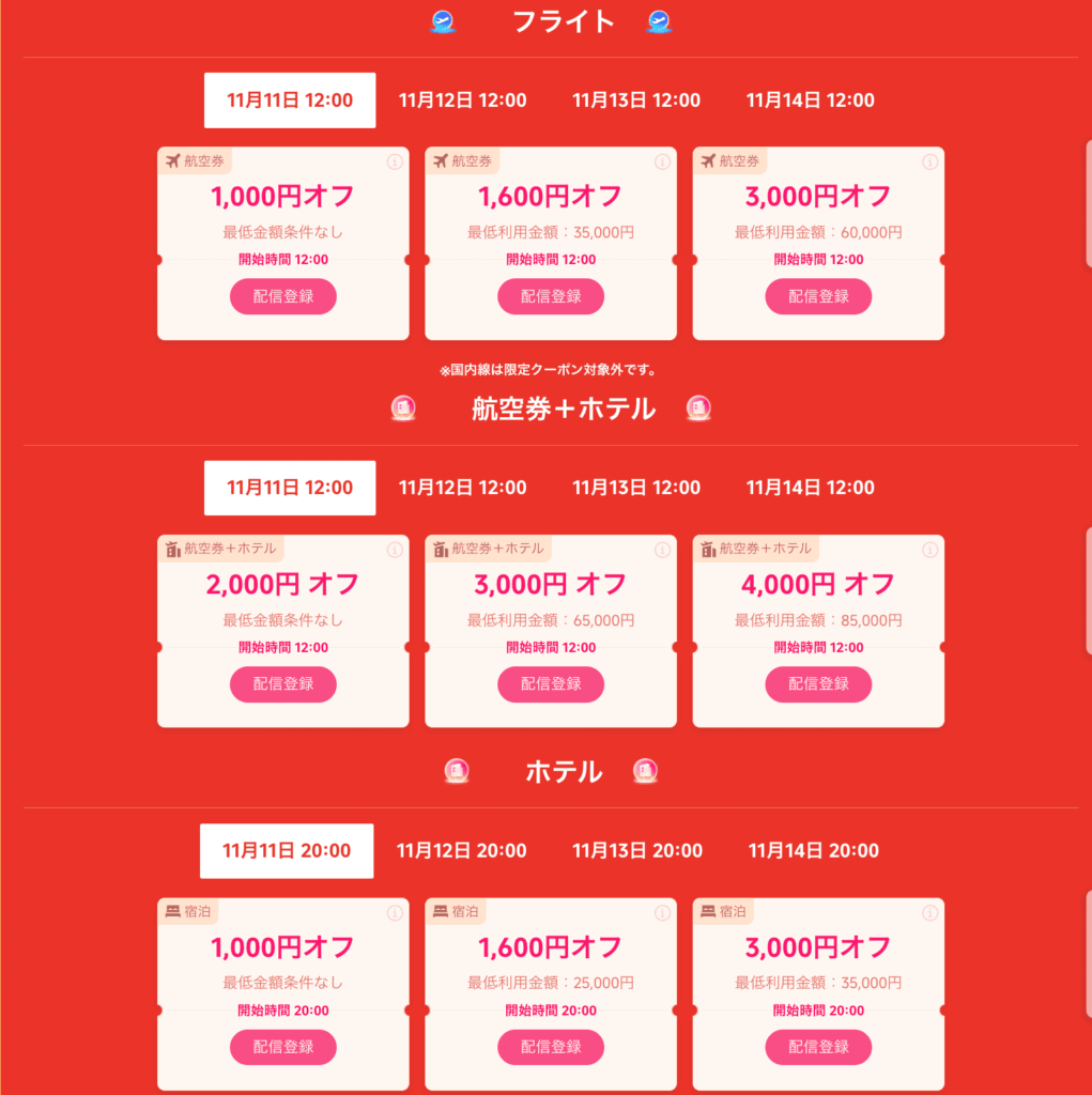 配布されるクーポン